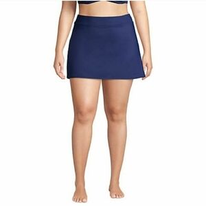 Land’s End Tummy Control Technology  Navy Blue Swim Skirt Size 16